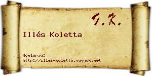 Illés Koletta névjegykártya